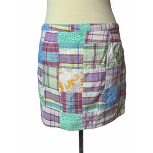 2 Vineyard Vines Patchwork Plaid Madras Skirt Lined